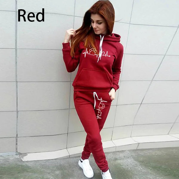 Women Hooded Pullover Hoodies and Pants Suit Outfits ,Tracksuits