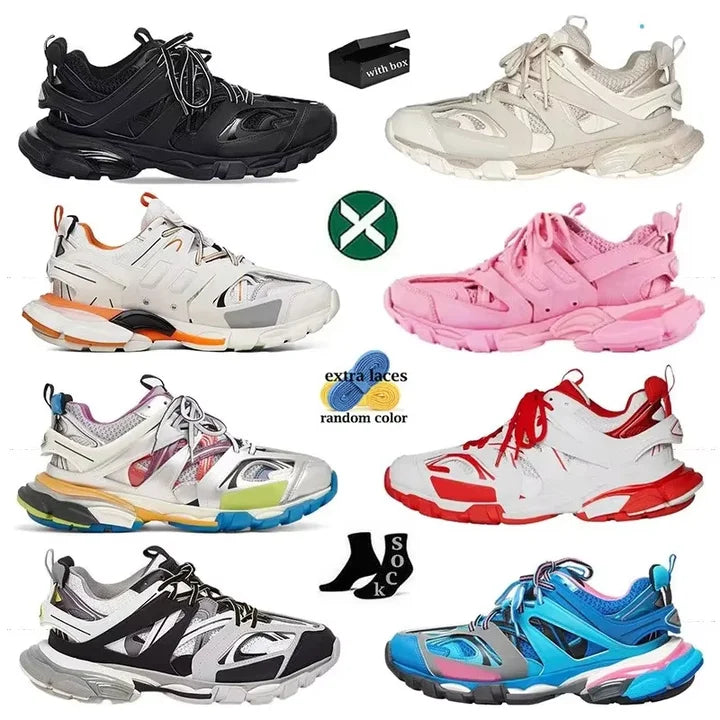 Trendy Track 1 Designer Sports Shoes Casual Sneakers Eye Catching Cotton Lining Rubber Midsole And Outsole Genuine Leather Upper
