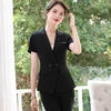 Women's Business Blazer Skirt Set Oversized Office Summer Outfit Notched Collar Full-Length Formal Two-Piece Suit