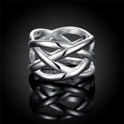 Women  Sterling Silver Cross Intertwined Ring