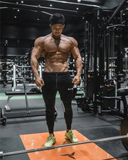 Men's Cotton Sweatpants with Zip Pocket Gym Fitness Sports Joggers Bodybuilding Workout Casual Pencil Pants