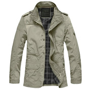 Men's  Big Size Casual Long  Spring Autumn Business Windbreak Thin Jacket