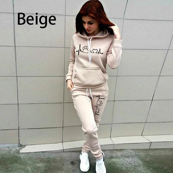 Women Hooded Pullover Hoodies and Pants Suit Outfits ,Tracksuits