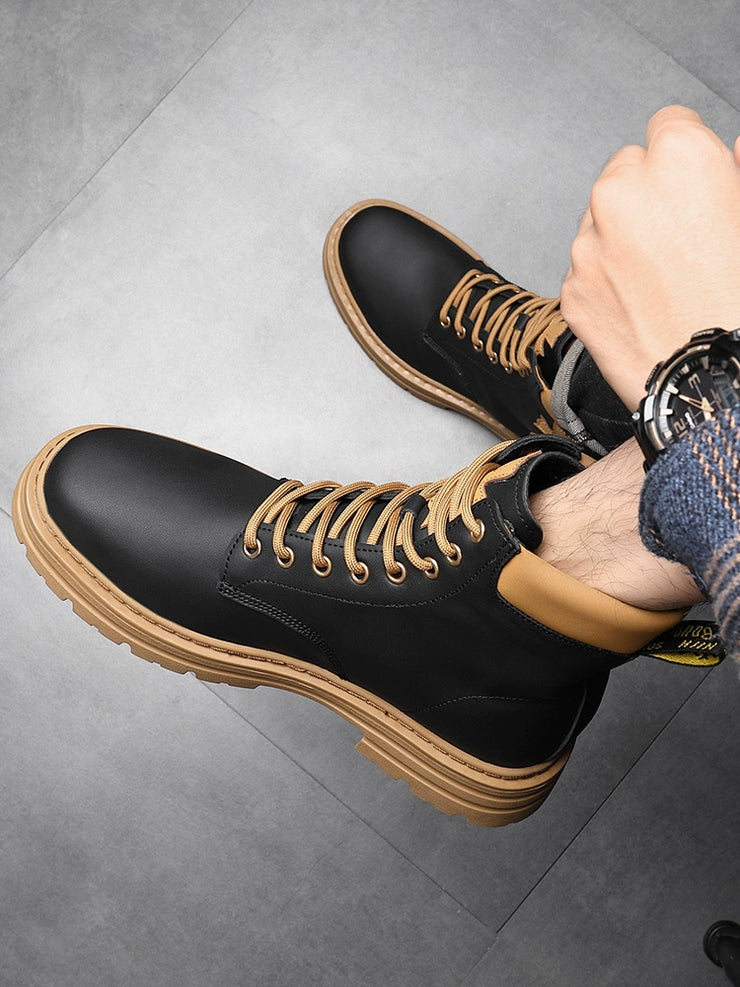 Worker Boots New Work Clothes Korean Trendy Mid-Top Martin Boots