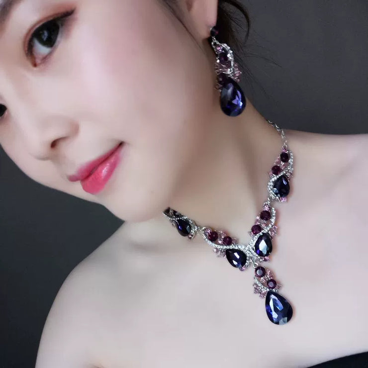 Fashion Rhinestone Sapphire Women&