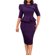 Long Purple Plus-size African Dress for Women Eye-Catching  Dresses