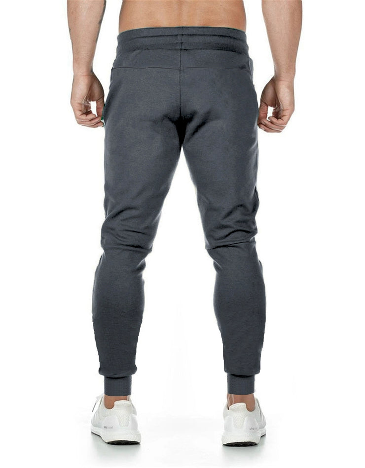 Spring and Autumn Cotton Sports Pants Slim Fit Men Jogger Pants Fitness Pants Muscle Boy Pure Color Stretch Running Pants