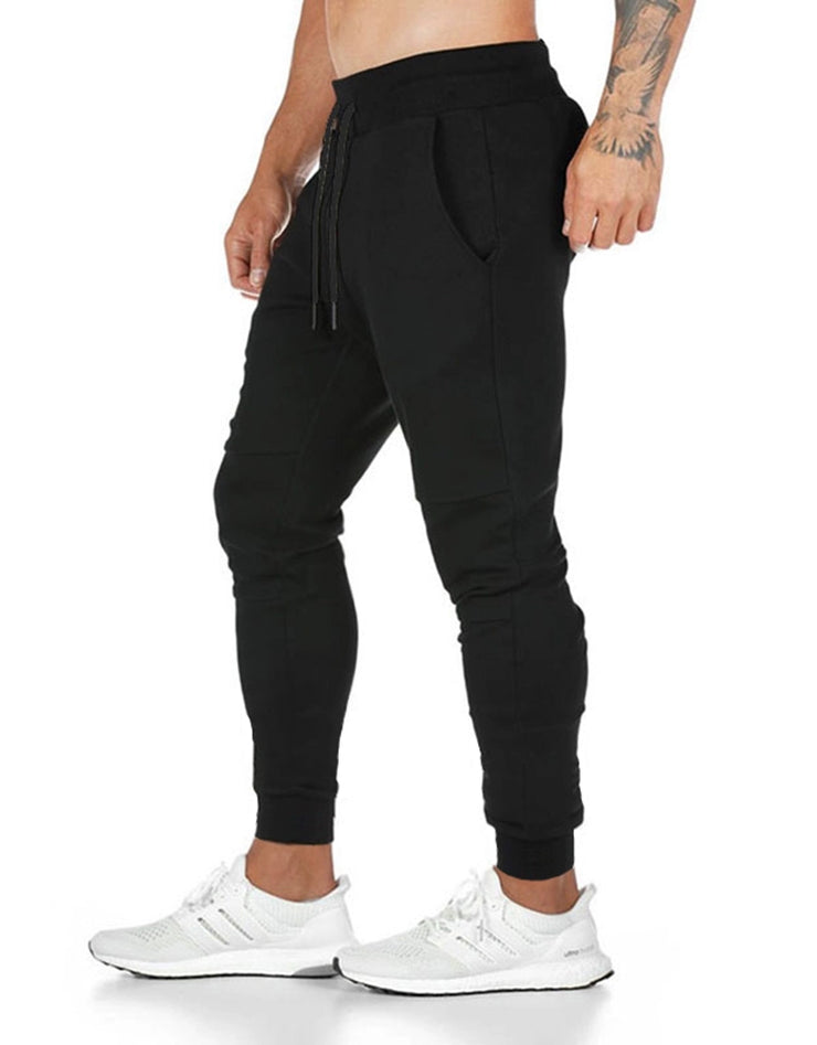 Spring and Autumn Cotton Sports Pants Slim Fit Men Jogger Pants Fitness Pants Muscle Boy Pure Color Stretch Running Pants