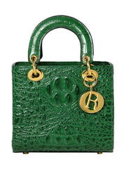 Genuine Leather Portable Elegant Crocodile Pattern All-Match Small Square Bag