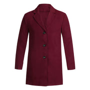 Men's Casual Trench Coat High-Quality Button-Up Jacket Autumn Winter Fashionable Solid Pattern Versatile Style