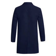 Men's Casual Trench Coat High-Quality Button-Up Jacket Autumn Winter Fashionable Solid Pattern Versatile Style