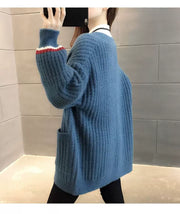 Women's Mid Length Long Length Spring and Autumn Sweater Knitted Cardigan