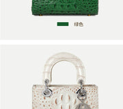 Genuine Leather Portable Elegant Crocodile Pattern All-Match Small Square Bag