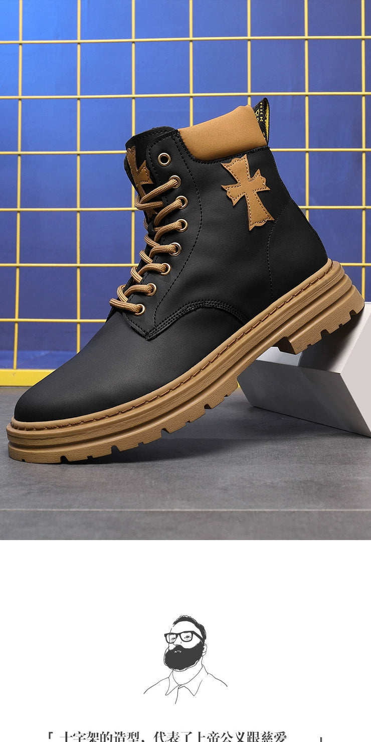 Worker Boots New Work Clothes Korean Trendy Mid-Top Martin Boots