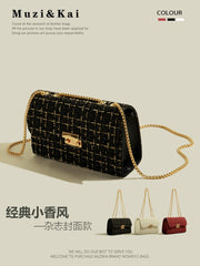 Women Classic Style Knitted Messenger Bag Chain