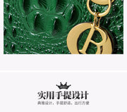 Genuine Leather Portable Elegant Crocodile Pattern All-Match Small Square Bag