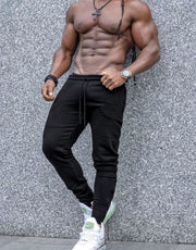Spring and Autumn Cotton Sports Pants Slim Fit Men Jogger Pants Fitness Pants Muscle Boy Pure Color Stretch Running Pants