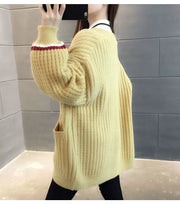 Women's Mid Length Long Length Spring and Autumn Sweater Knitted Cardigan