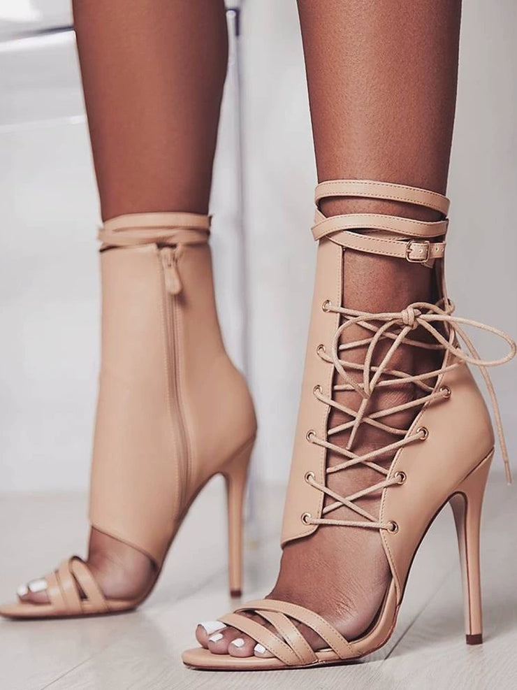 Women  Sexy High Heels Lace-Up Shoes