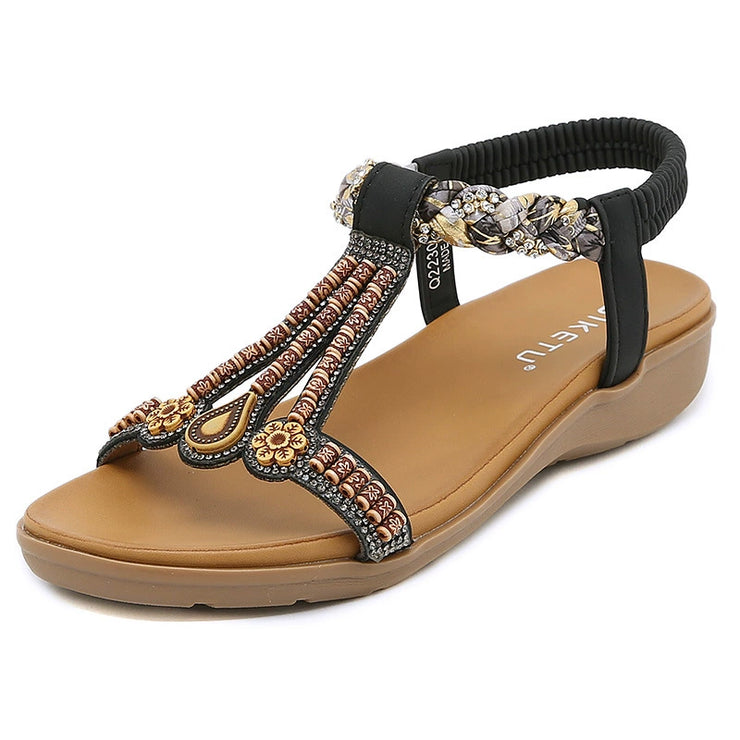 Women  Summer New Versatile  Trendy Elastic Band Lightweight and Comfortable Sandals