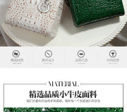 Genuine Leather Portable Elegant Crocodile Pattern All-Match Small Square Bag