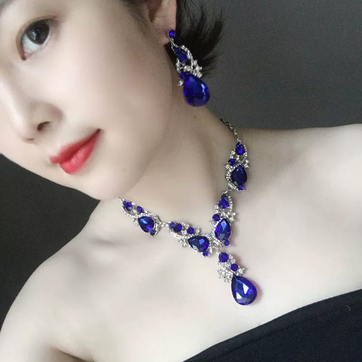 Fashion Rhinestone Sapphire Women&