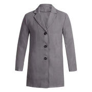 Men's Casual Trench Coat High-Quality Button-Up Jacket Autumn Winter Fashionable Solid Pattern Versatile Style
