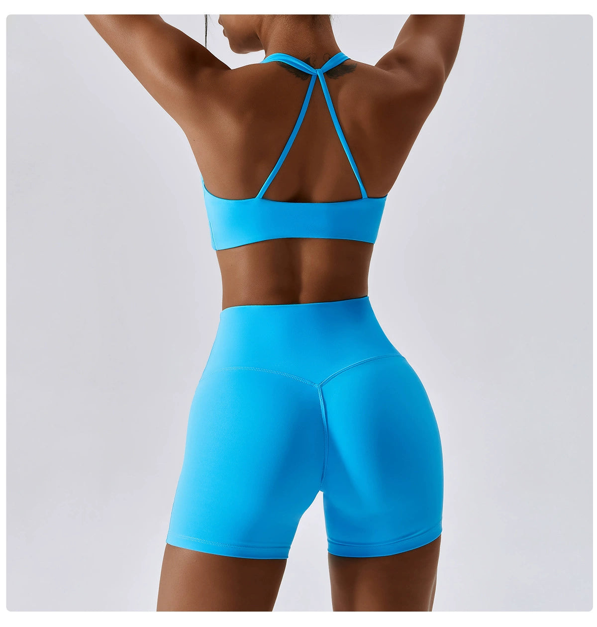 Women Quick-Drying Nude Feel Candy Color Yoga Suit Sexy Sports Running Fitness Two-piece Set