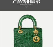 Genuine Leather Portable Elegant Crocodile Pattern All-Match Small Square Bag