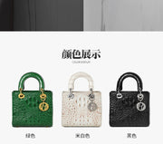 Genuine Leather Portable Elegant Crocodile Pattern All-Match Small Square Bag