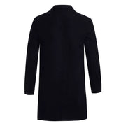 Men's Casual Trench Coat High-Quality Button-Up Jacket Autumn Winter Fashionable Solid Pattern Versatile Style