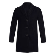 Men's Casual Trench Coat High-Quality Button-Up Jacket Autumn Winter Fashionable Solid Pattern Versatile Style