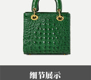 Genuine Leather Portable Elegant Crocodile Pattern All-Match Small Square Bag