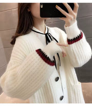 Women's Mid Length Long Length Spring and Autumn Sweater Knitted Cardigan