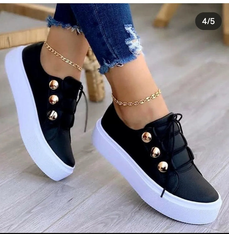 Women Casual  Fashion Spring Leather PU Sneakers