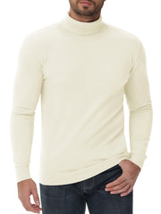 high neck knitted sweater slim fit casual long sleeve pullover