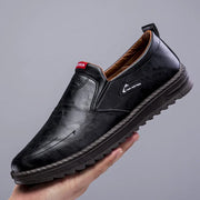 Men's Lightweight Anti-Slip Loafers Breathable Comfortable Flat Designer Rubber Sole Leather Casual Shoes