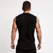 Men's Gym Fitness Sport Vest Summer Cool Cotton Breathable Muscle Tank Top Sleeveless T-Shirt for Bodybuilding Workout