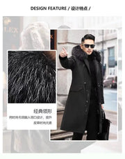 New imitation fox fur grass oversized plush men's coat, medium length autumn and winter Size 5XL