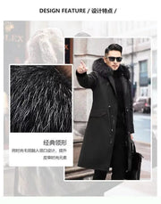 New imitation fox fur grass oversized plush men's coat, medium length autumn and winter Size 4XL