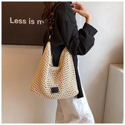 Women's Large Capacity Mesh Shoulder Bag Adjustable Strap Beach Summer Handbag