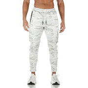 Summer Men's Slim Fit Sweatpants Pants Solid Color Elastic Waist Outdoor Running Training Casual Cargo Midweight Polyester