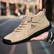Handmade Breathable Leather Men's Casual Shoes Design Sneakers Ankle Boots with Rubber Outsole for Outdoor Comfort And Support