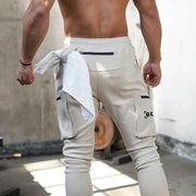 Summer Men's Slim Fit Sweatpants Pants Solid Color Elastic Waist Outdoor Running Training Casual Cargo Midweight Polyester