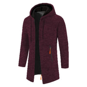 Men's Oversize Long Sleeve Sweatshirt Hooded Zipper Autumn Winter Warm Jacket Coat Casual Outdoor Knit Streetwear Top