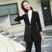 Women's 2 Piece Suit Office Lady OL Beige Pink Khaki Apricot Coffee Black Blue S-5XL Pant Set with Jacket Blazer And Trousers