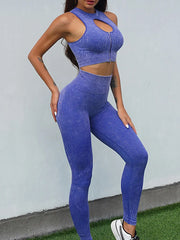 Women's Seamless Yoga Set Breathable Anti-Wrinkle Nylon Sports Bra & Leggings Fitness Panties Combo Hip Lifting Compression