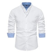 Cotton Oxford Long Sleeve Button