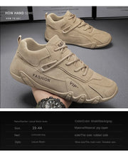 Men's Casual Sneakers Khaki Non-Slip Work Shoes Lace-Up Short Boots Loafers round Toe Microfiber Upper Rubber Outsole