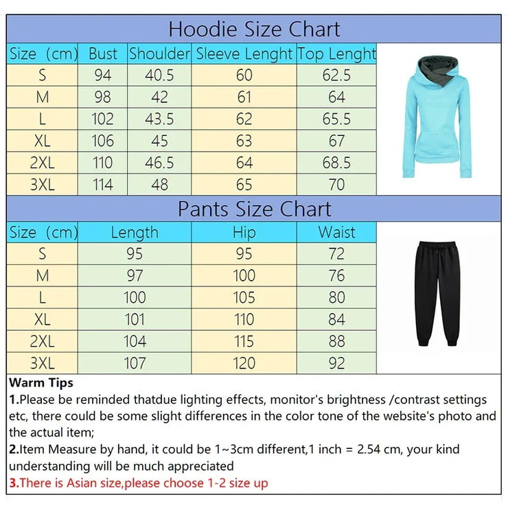 Womens Tracksuit Two Piece Set Winter Warm Hoodies+Pants Pullovers Sweatshirts , Jogging Suit